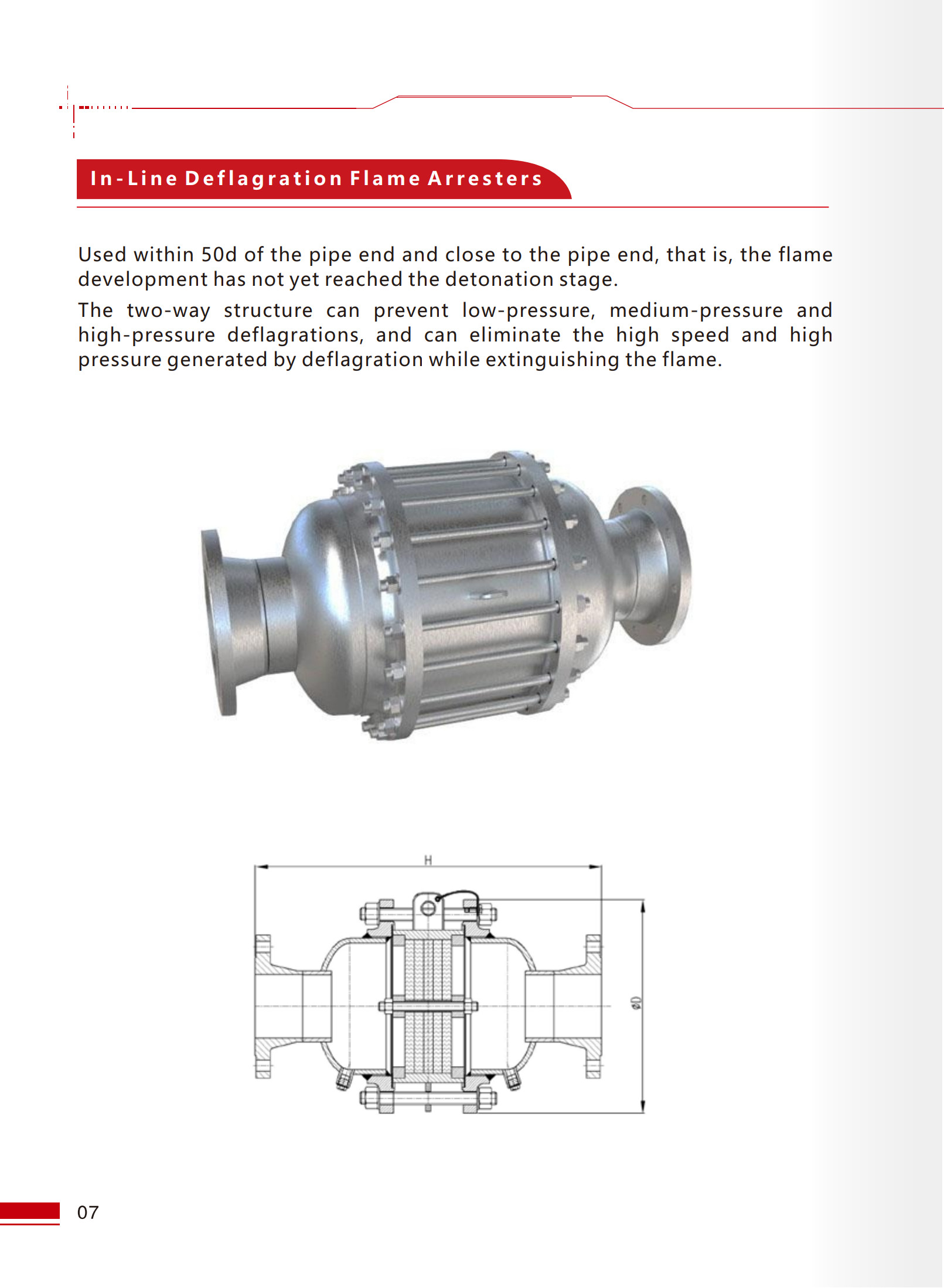 In-Line Deflagration Flame Arresters - 1